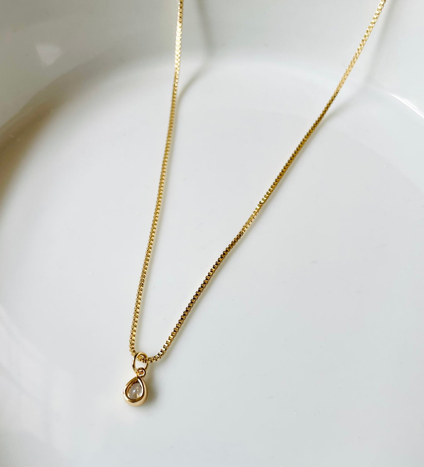 Tiny teardrop necklace