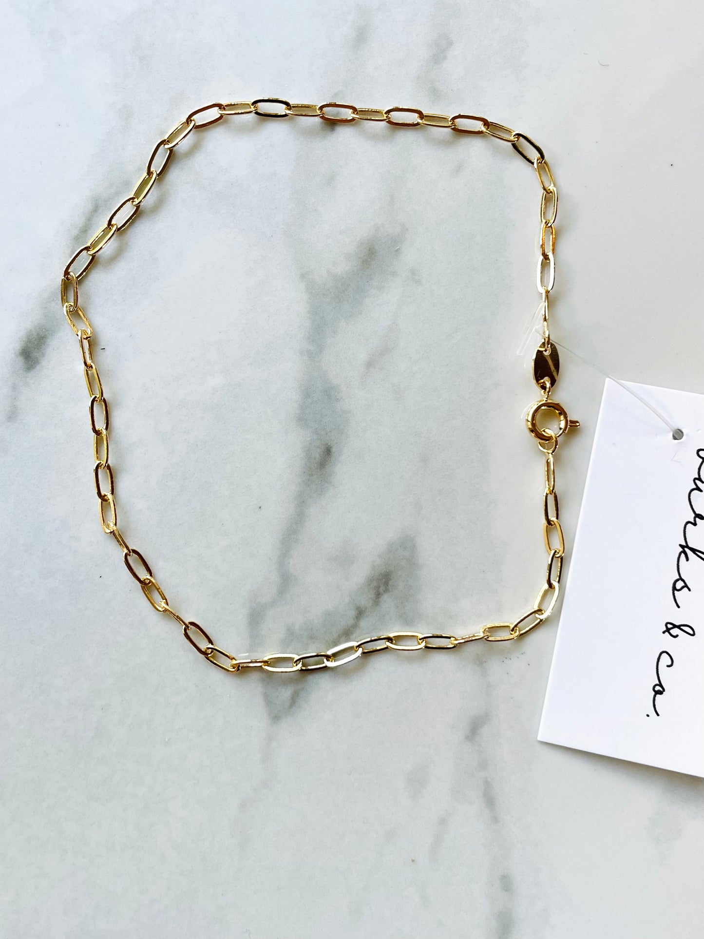 Paper clip chain anklet
