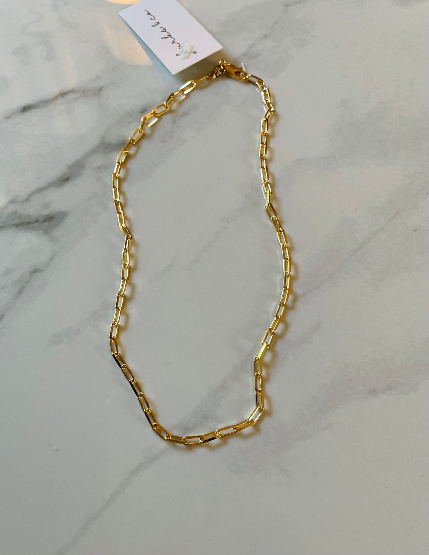 Paper clip chain necklace