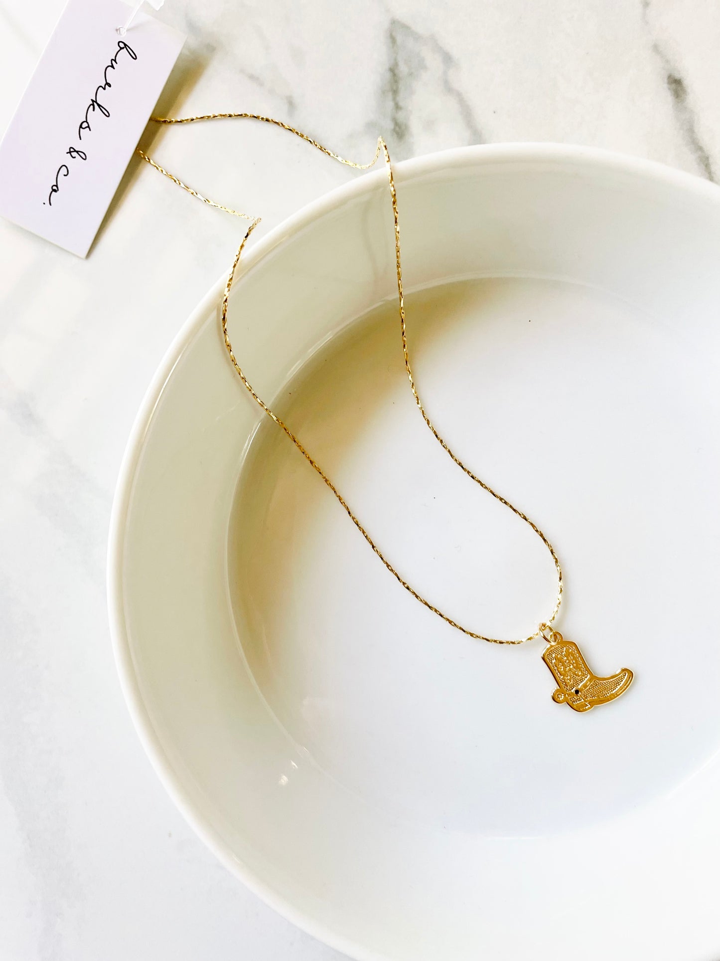 Cowboy boot necklace