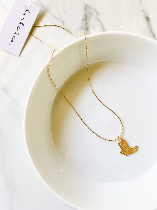Cowboy boot necklace