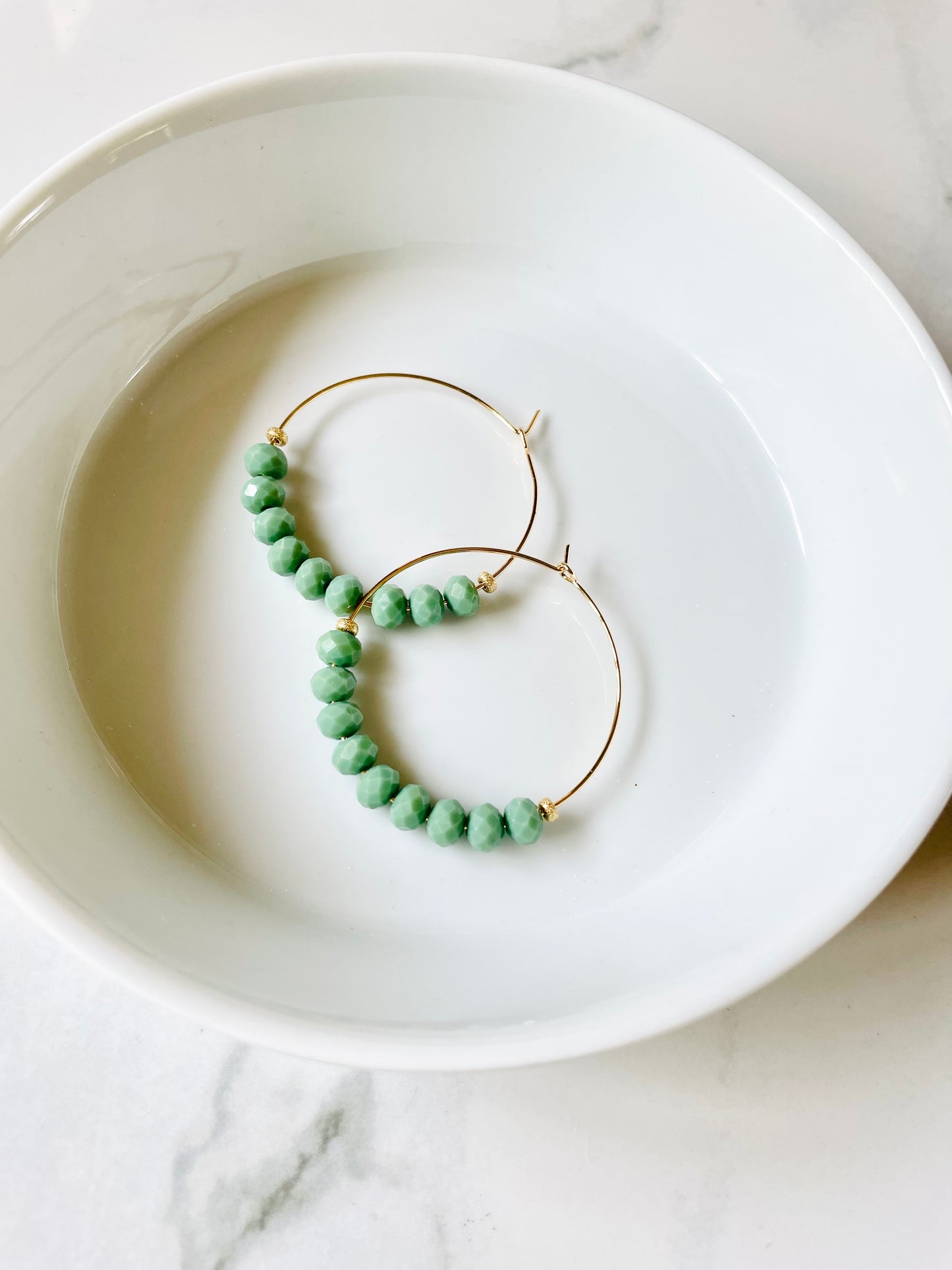 Turquoise crystal hoops