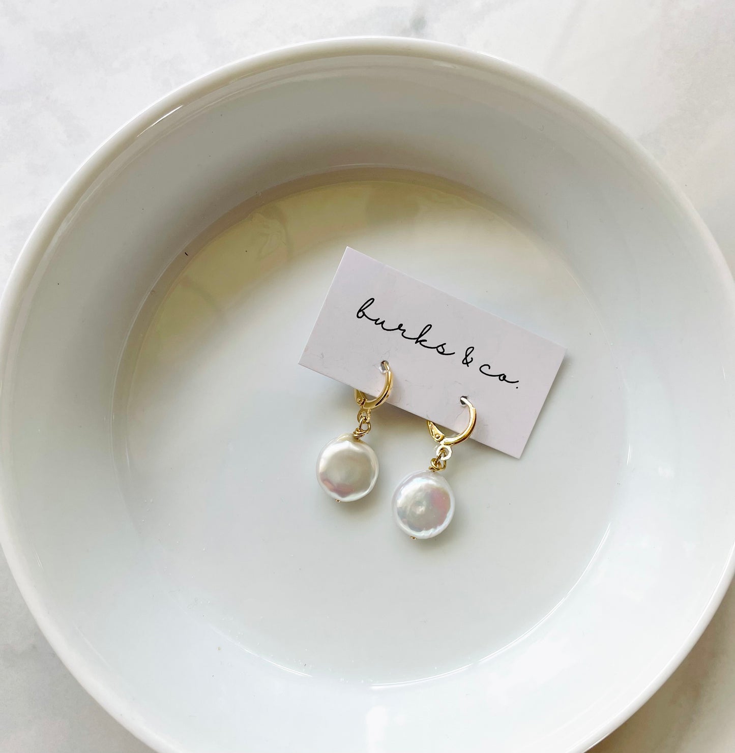 Coin pearl earrings