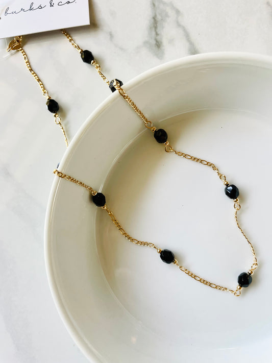 Black beaded necklace