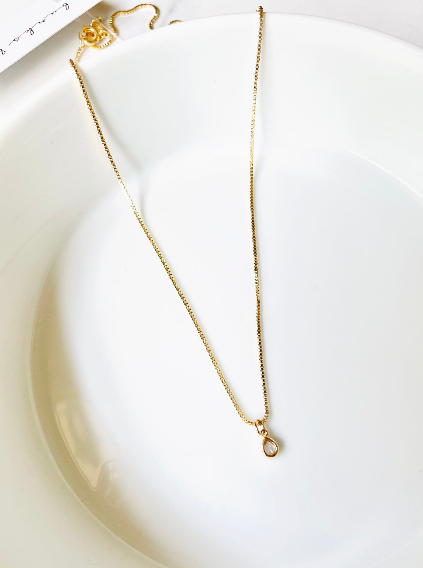 Tiny teardrop necklace