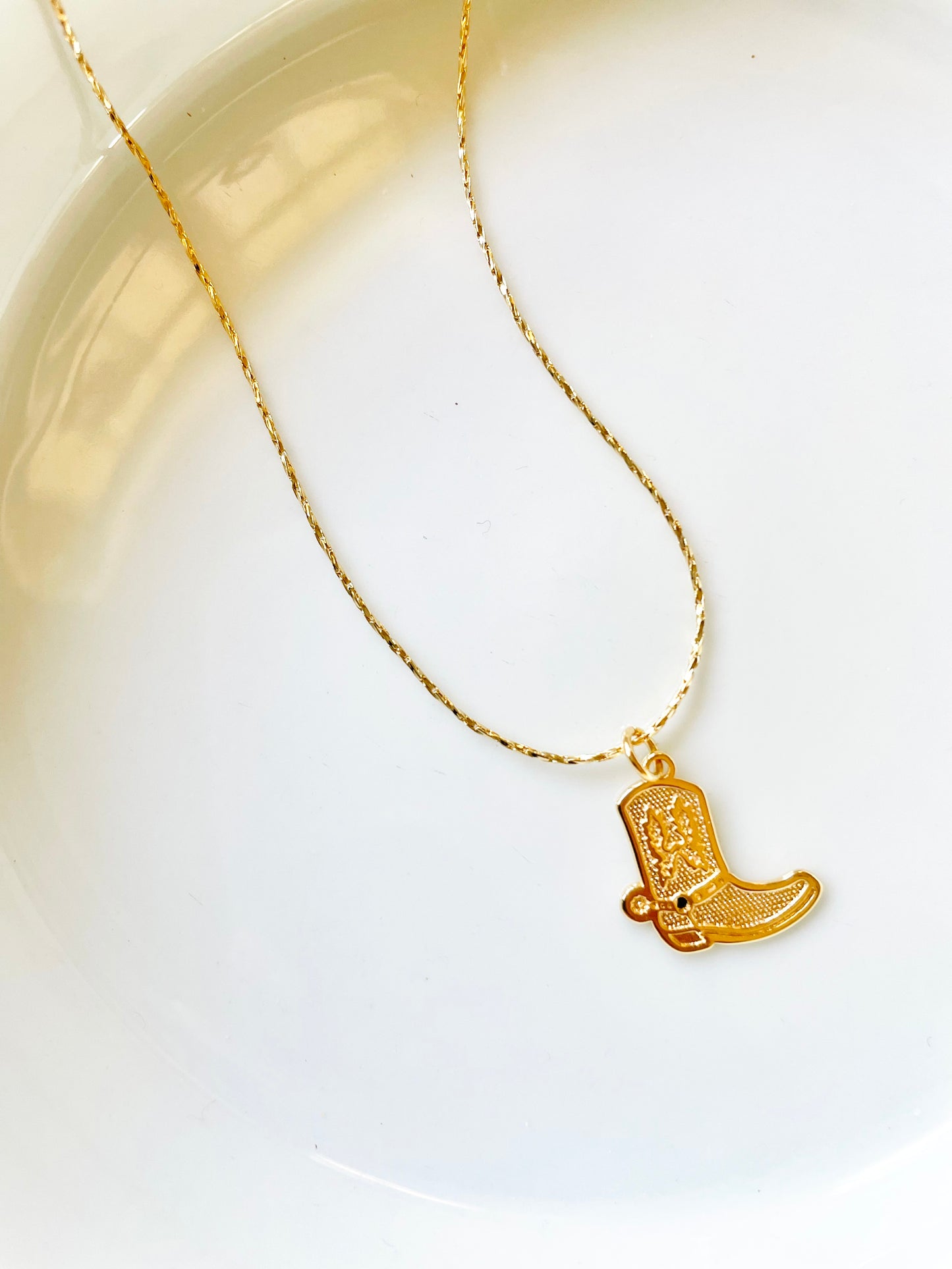 Cowboy boot necklace