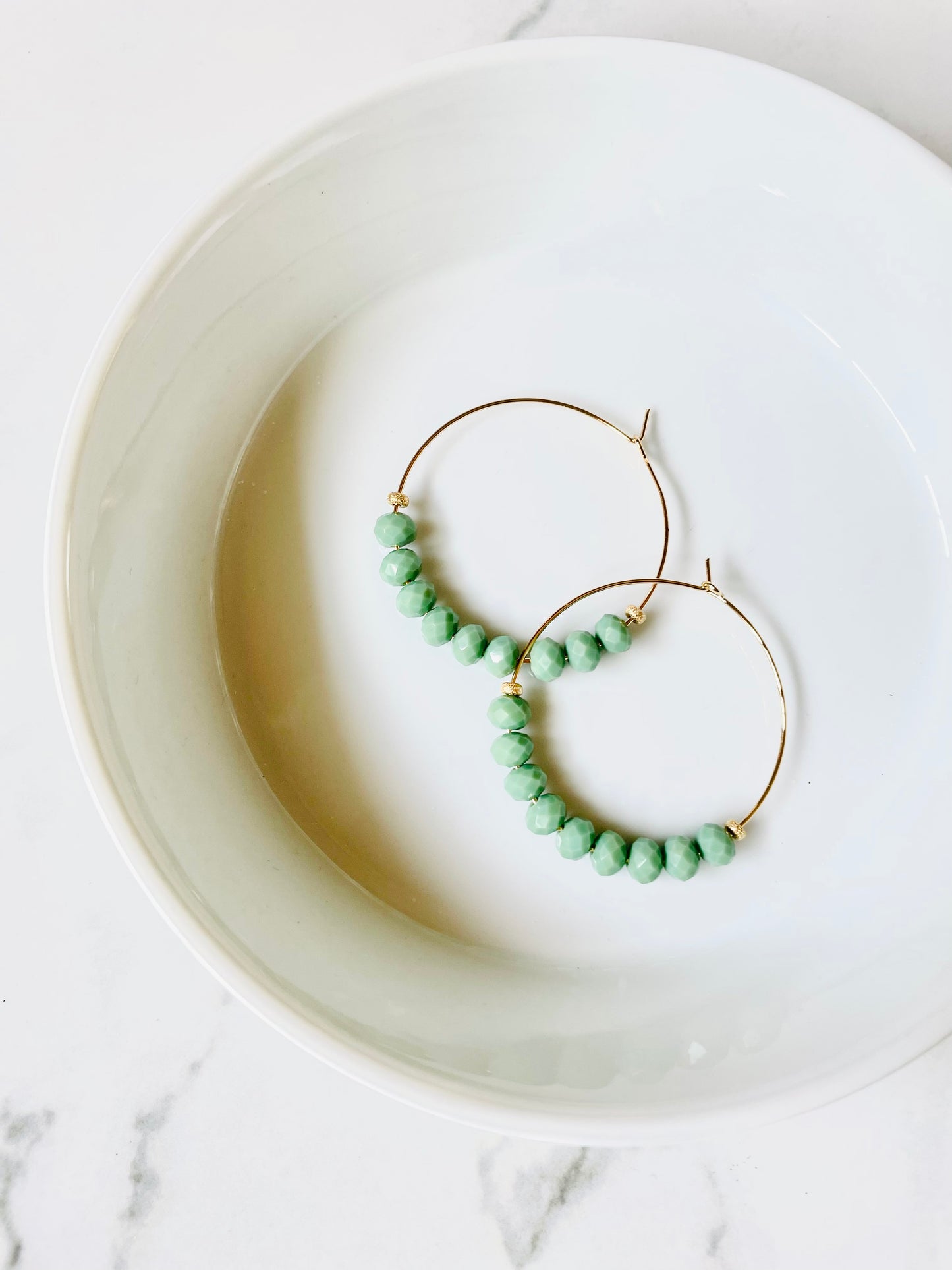 Turquoise crystal hoops