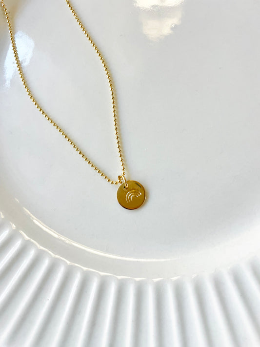 Stamped rainbow necklace