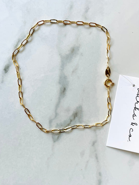 Paper clip chain anklet