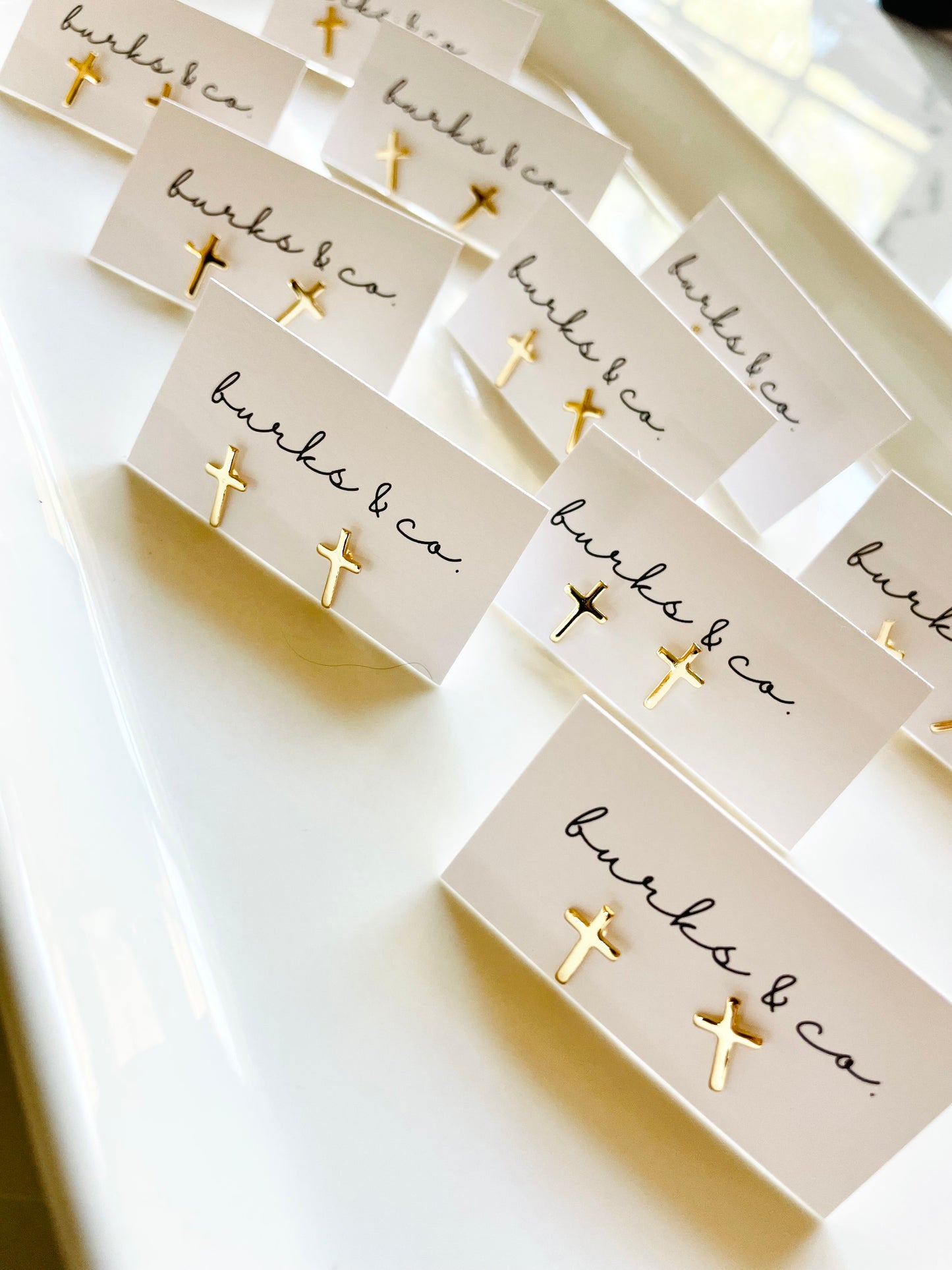 Cross stud earrings