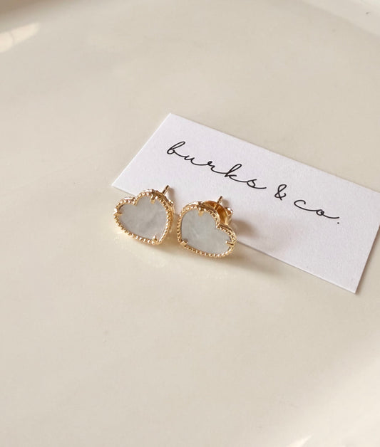 Heart stud earrings