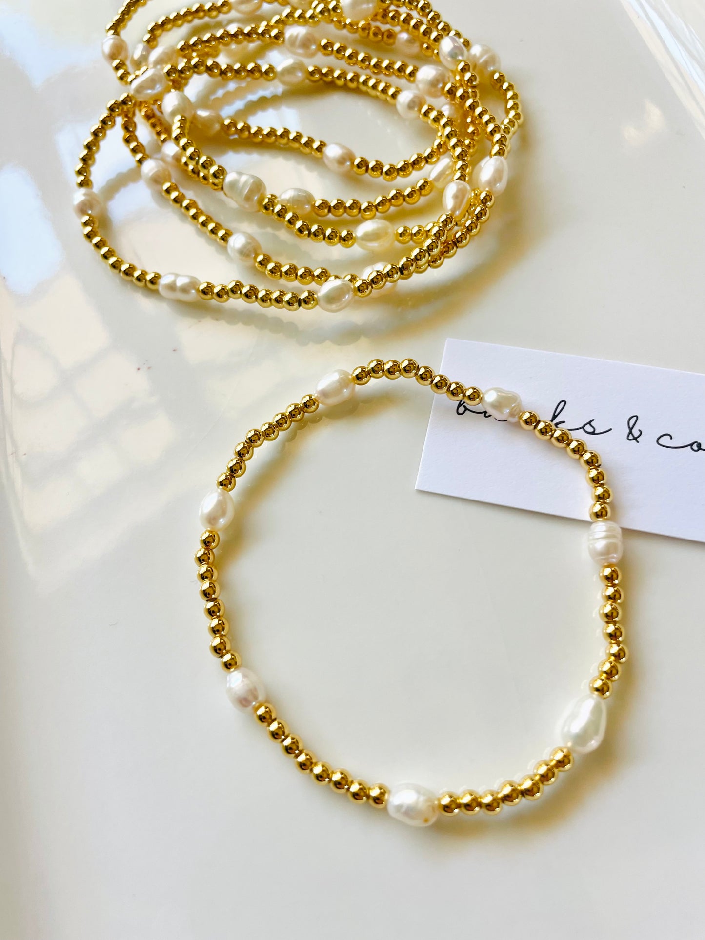 Pearl beaded bracelet