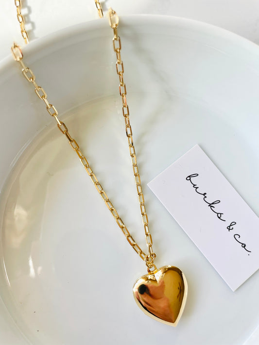 Heart locket necklace