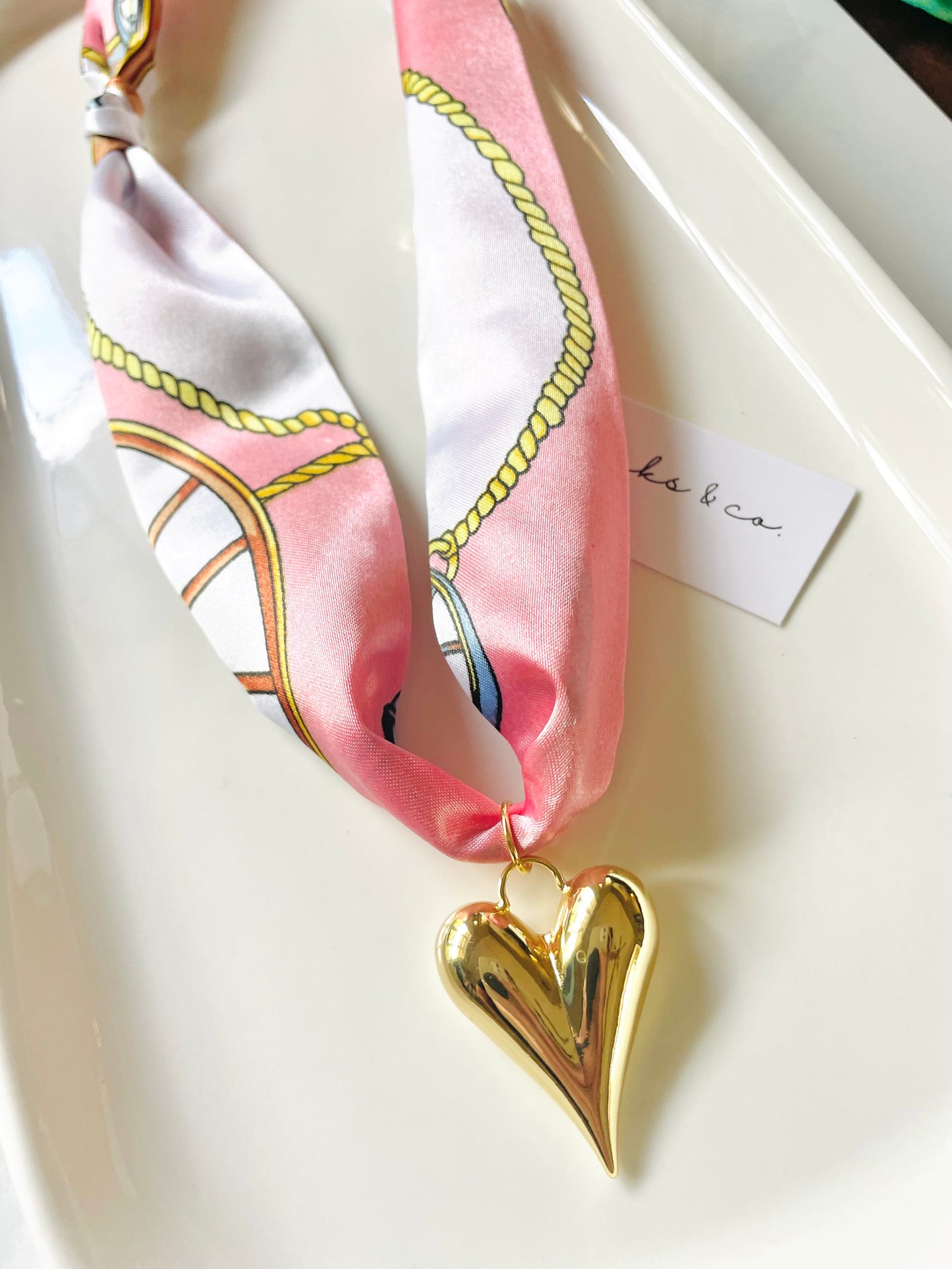 Heart scarf necklace