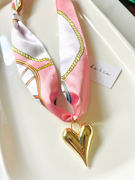 Heart scarf necklace