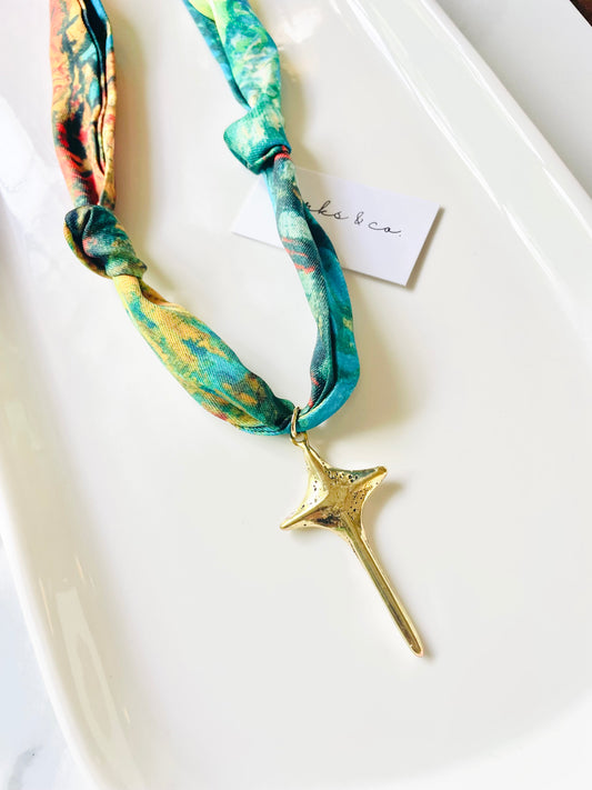 Cross scarf necklace
