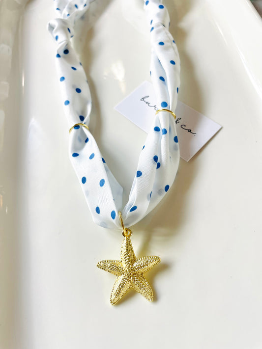 Starfish scarf necklace